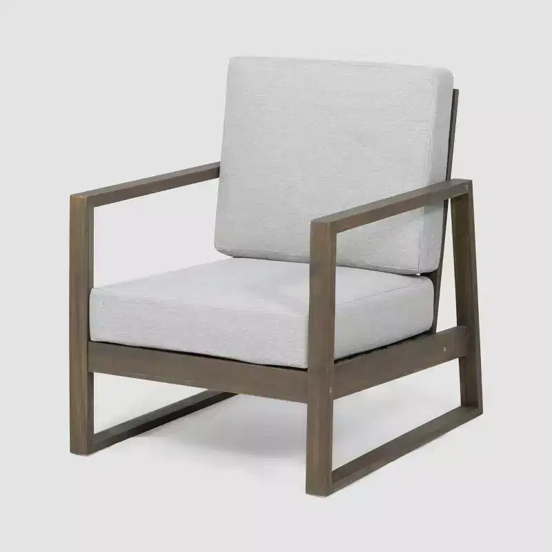 Ensemble de conversation d'extérieur 6 pièces en bois d'acacia belge – Christopher Knight Home