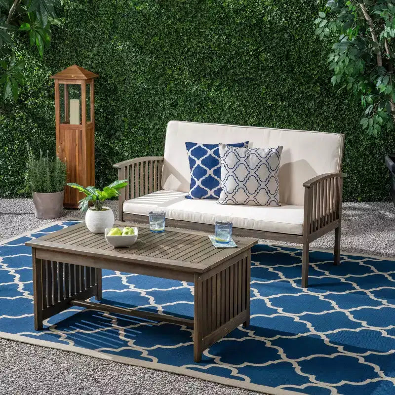 Causeuse et table basse en acacia 2 pièces Carolina - Christopher Knight Home