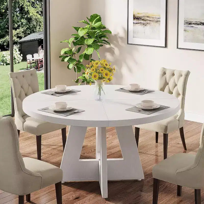 Table à manger ronde de 120 cm pour 4 personnes