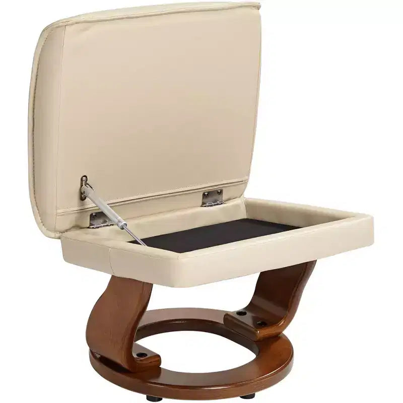 Pouf pivotant en similicuir Stucco, fauteuil inclinable moderne, fauteuil ergonomique à dossier inclinable, chambre, salon
