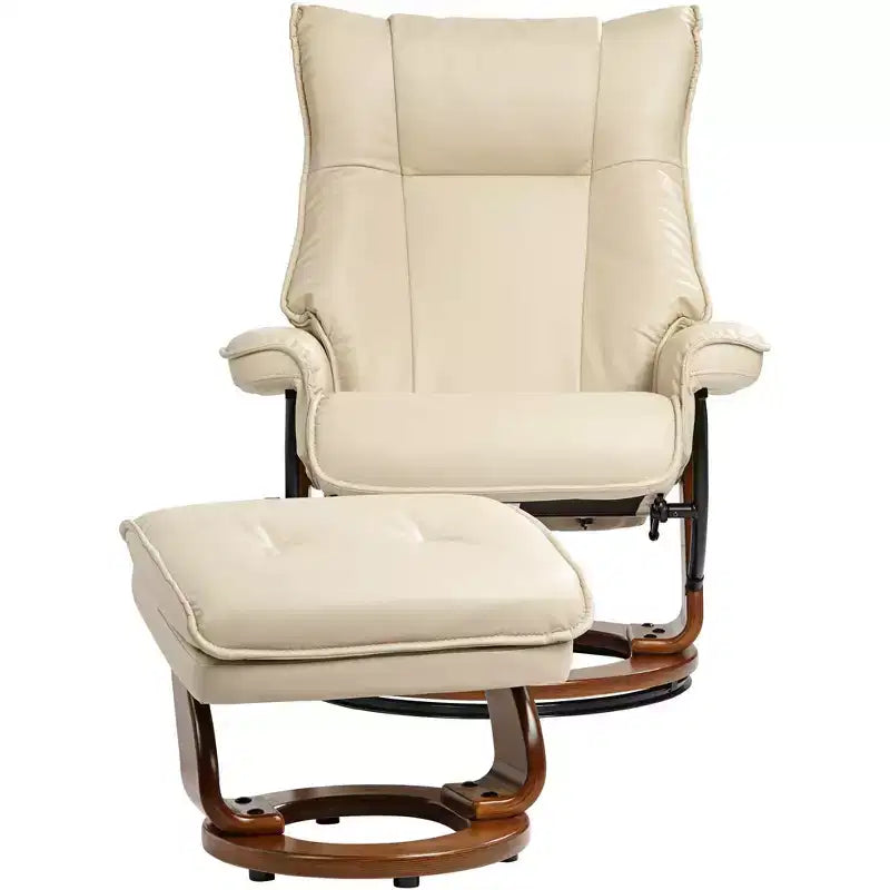 Pouf pivotant en similicuir Stucco, fauteuil inclinable moderne, fauteuil ergonomique à dossier inclinable, chambre, salon