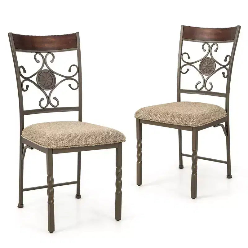 Costway Lot de 2/4 chaises de salle à manger sans accoudoirs, ensemble de chaises de cuisine avec coussin d'assise