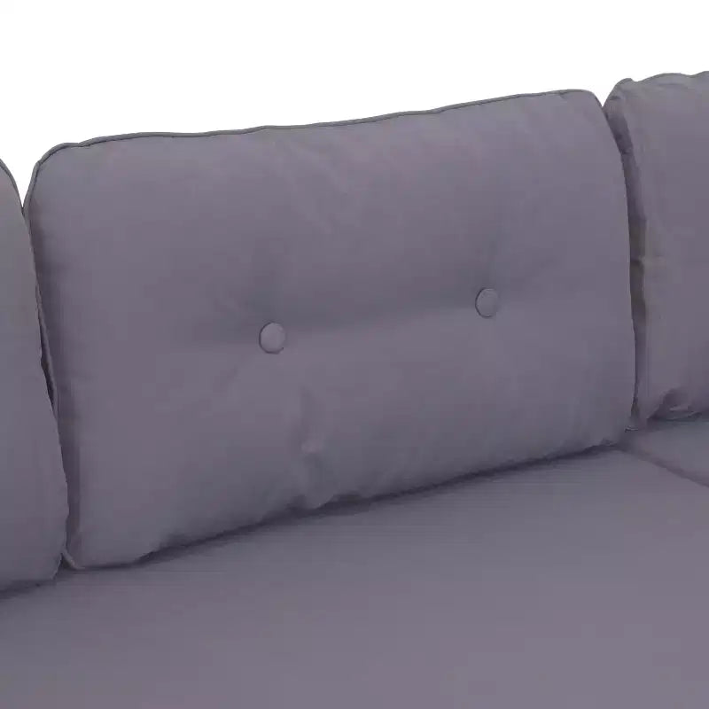 Ensemble de conversation d'extérieur Sunnydaze Longford en rotin avec canapé sectionnel et chaise longue, coussins d'assise et table basse – Anthracite – 2 pièces