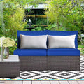 Costway 2PCS Patio Rattan Armless Sofa Sectional Furniture
