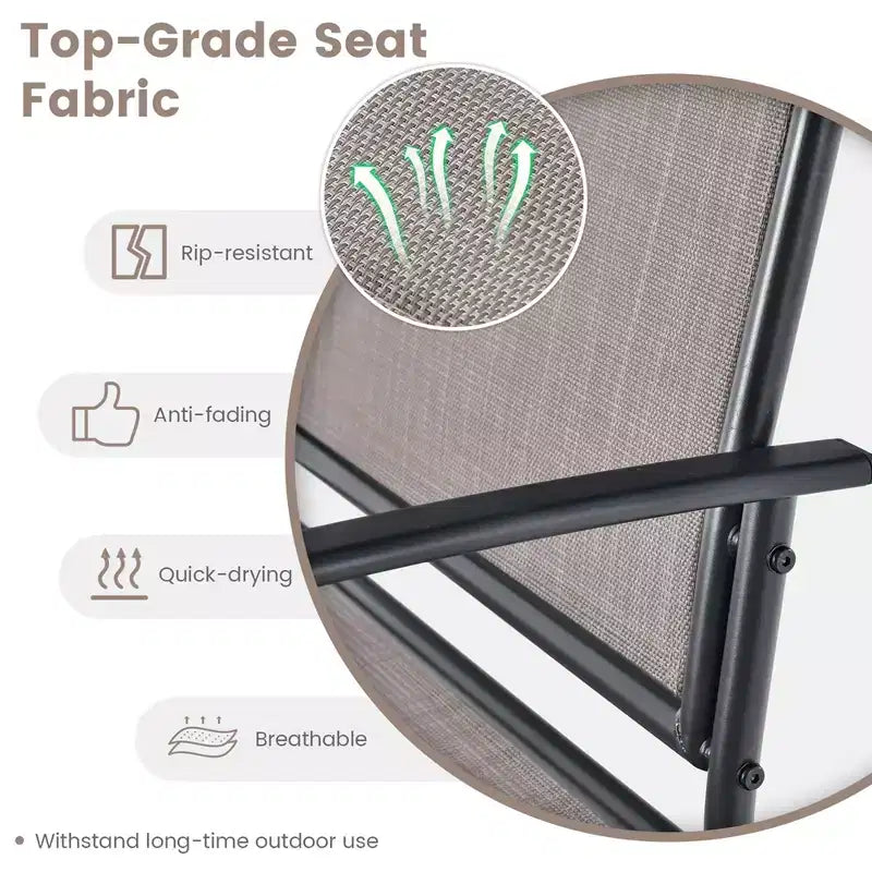 Costway Ensemble de Conversation 4 pièces pour Patio avec Balancelle Fauteuil à Bascule et Table Robuste d'Extérieur