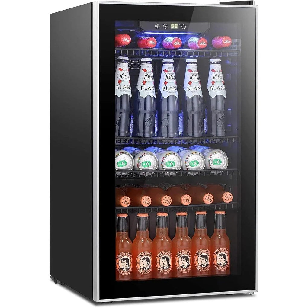 Réfrigérateur à Boissons - Mini Frigo 120 Canettes avec Porte en Verre