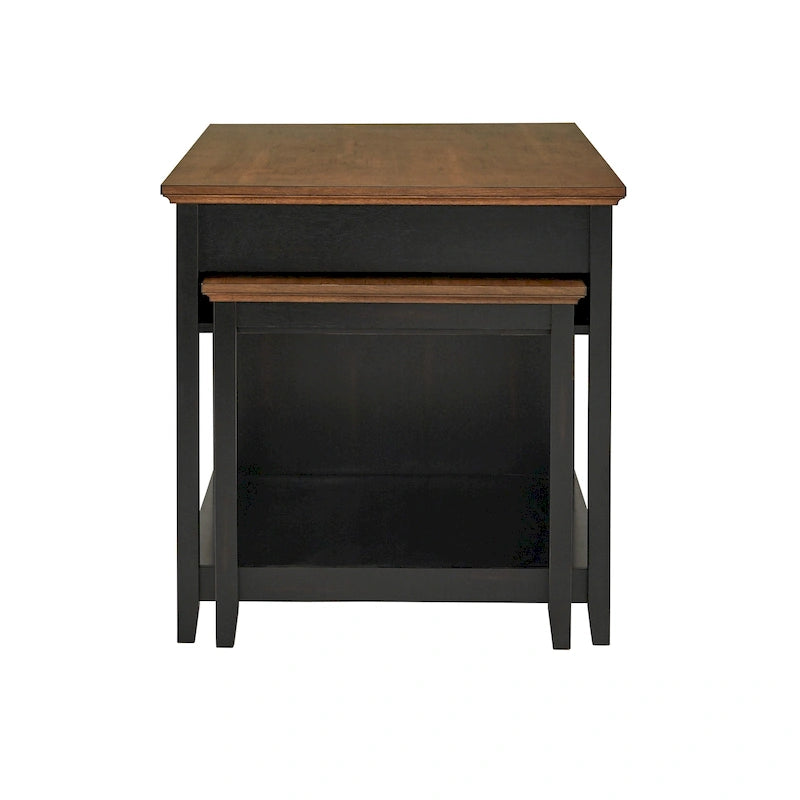 Îlot de cuisine extensible Eleanor bicolore avec finition antique et 3 tiroirs par iNSPIRE Q Classic