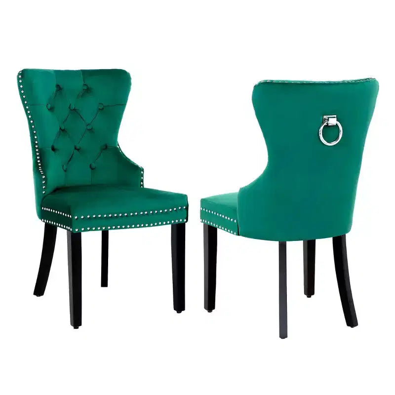 Chaises de salle à manger capitonnées en velours (lot de 2)