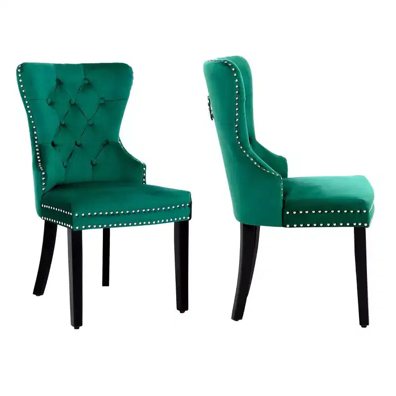 Chaises de salle à manger capitonnées en velours (lot de 2)