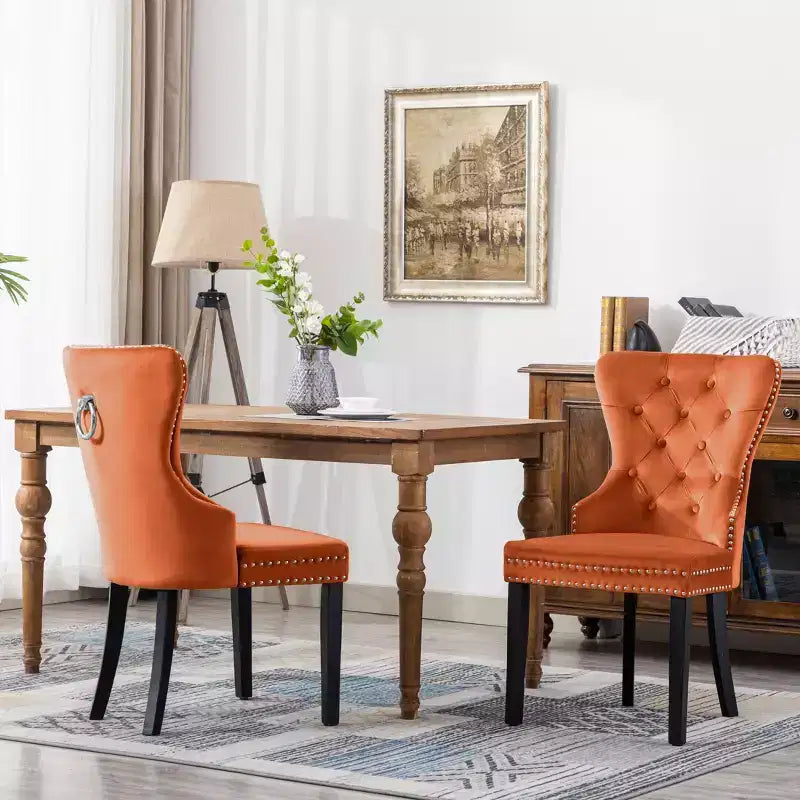 Chaises de salle à manger capitonnées en velours (lot de 2)