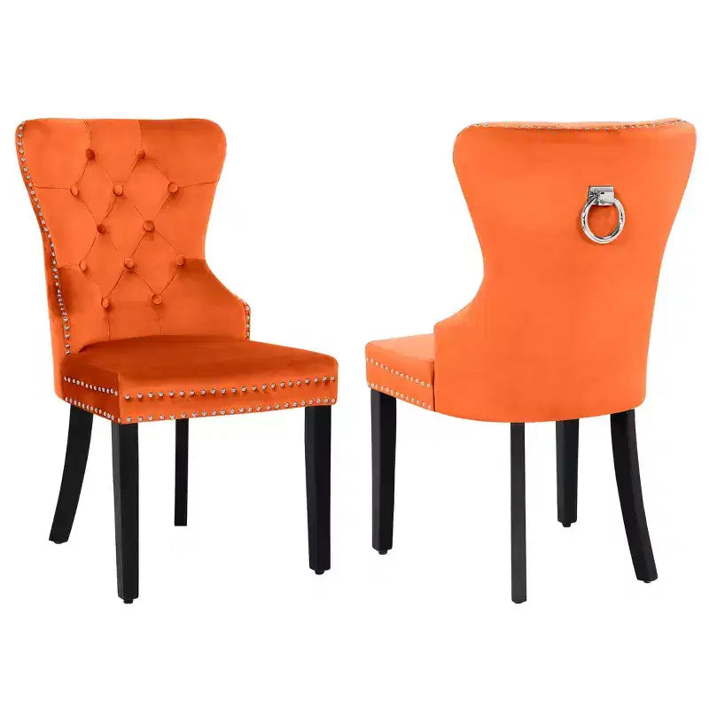 Chaises de salle à manger capitonnées en velours (lot de 2)