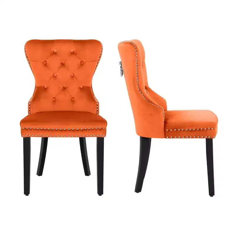 Chaises de salle à manger capitonnées en velours (lot de 2)