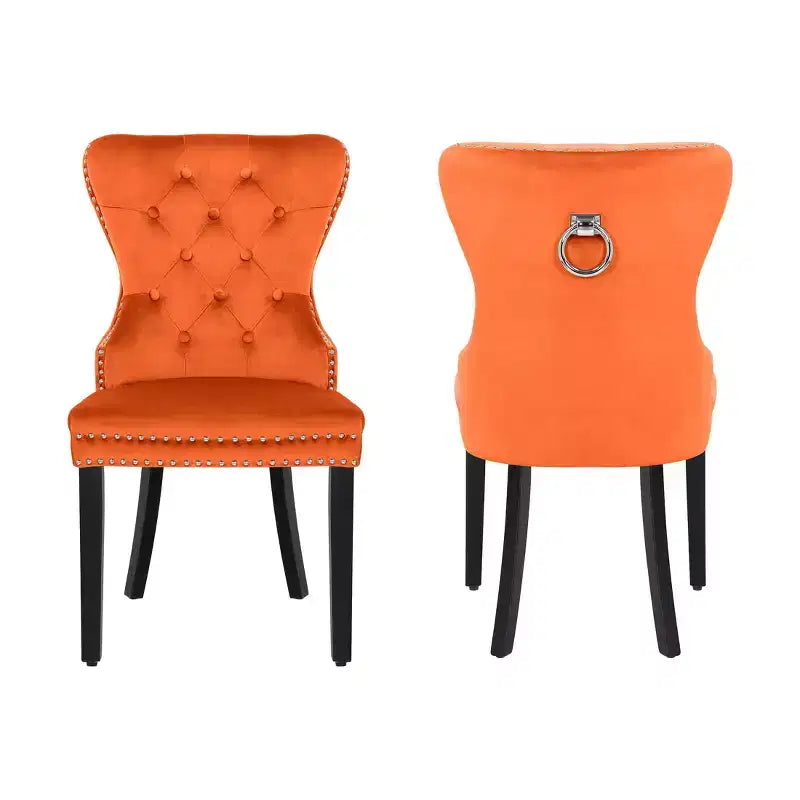 Chaises de salle à manger capitonnées en velours (lot de 2)