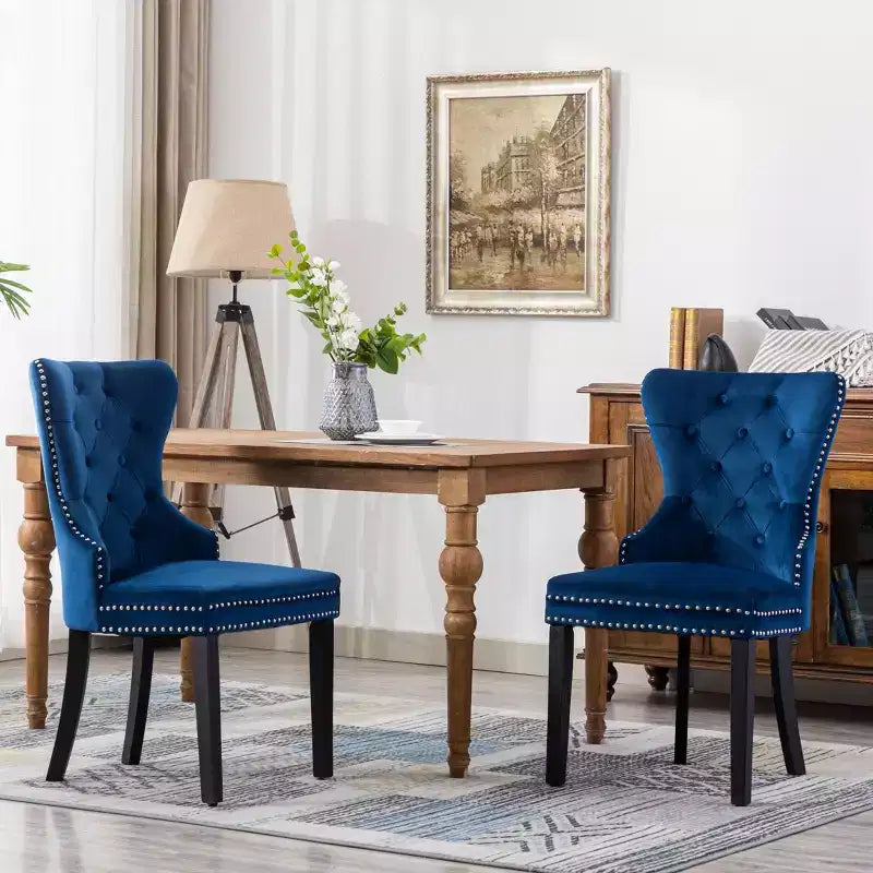 Chaises de salle à manger capitonnées en velours (lot de 2)