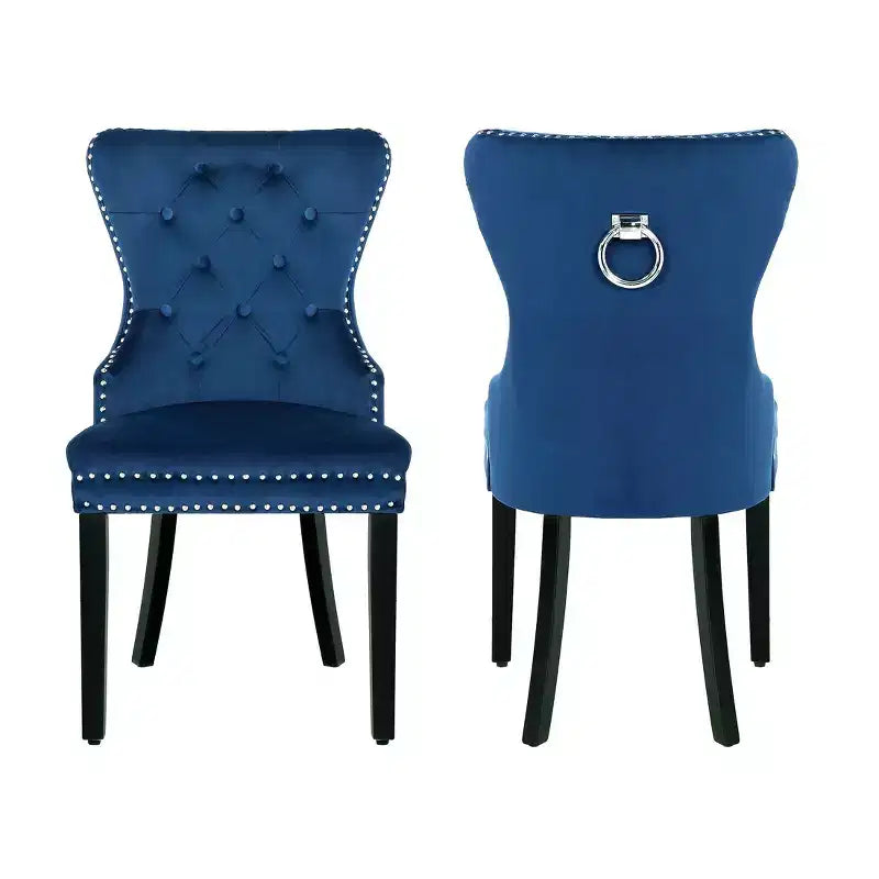 Chaises de salle à manger capitonnées en velours (lot de 2)