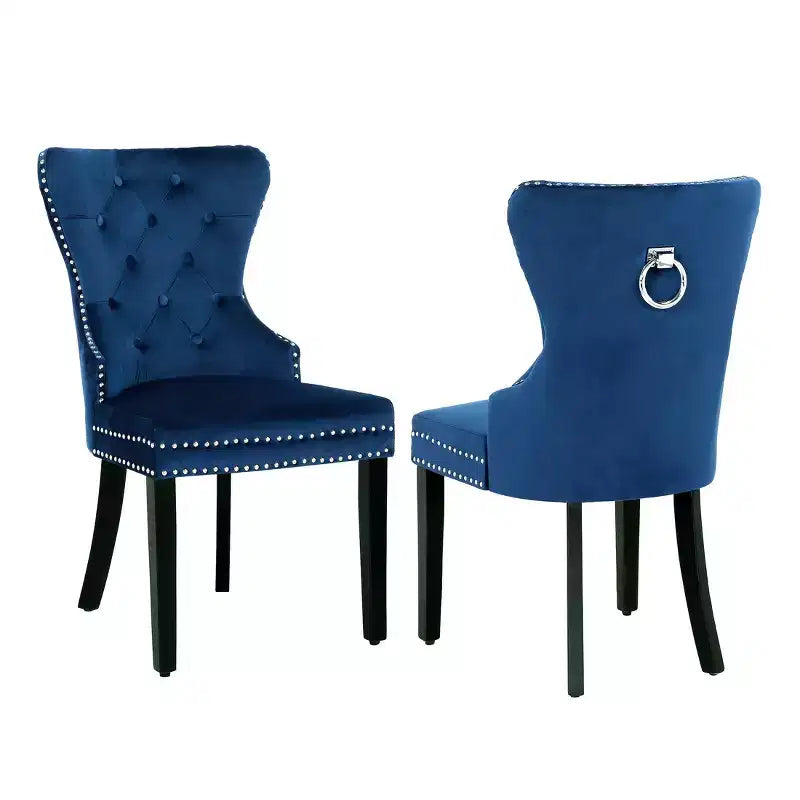 Chaises de salle à manger capitonnées en velours (lot de 2)