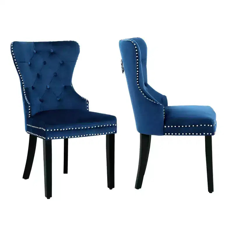 Chaises de salle à manger capitonnées en velours (lot de 2)