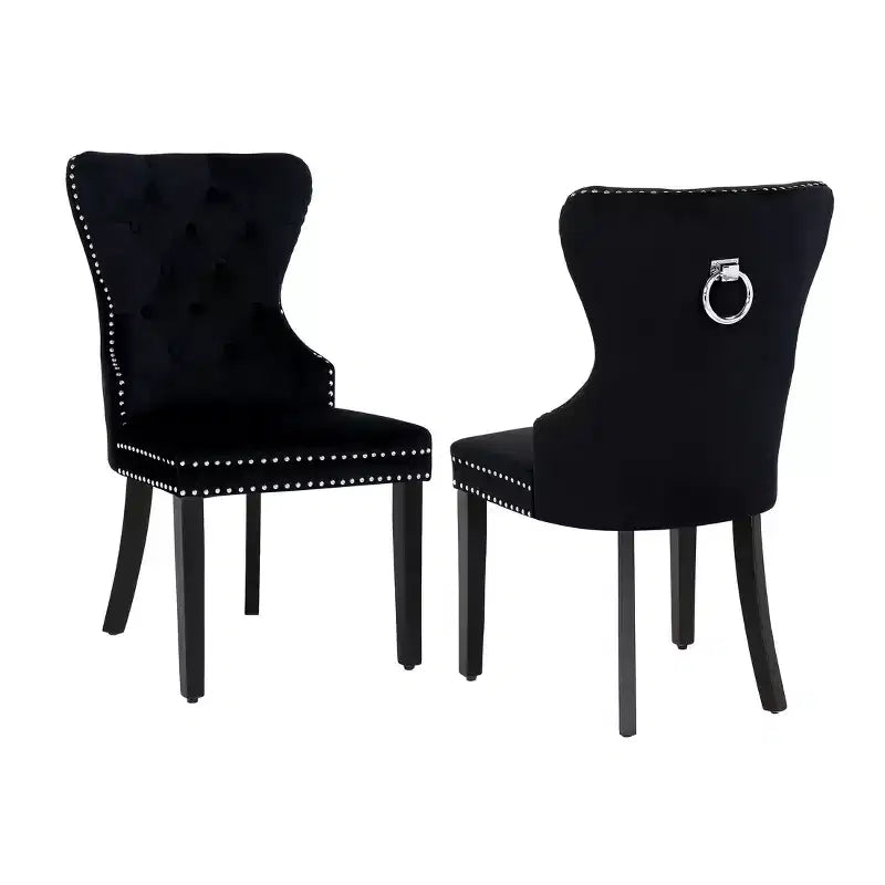 Chaises de salle à manger capitonnées en velours (lot de 2)