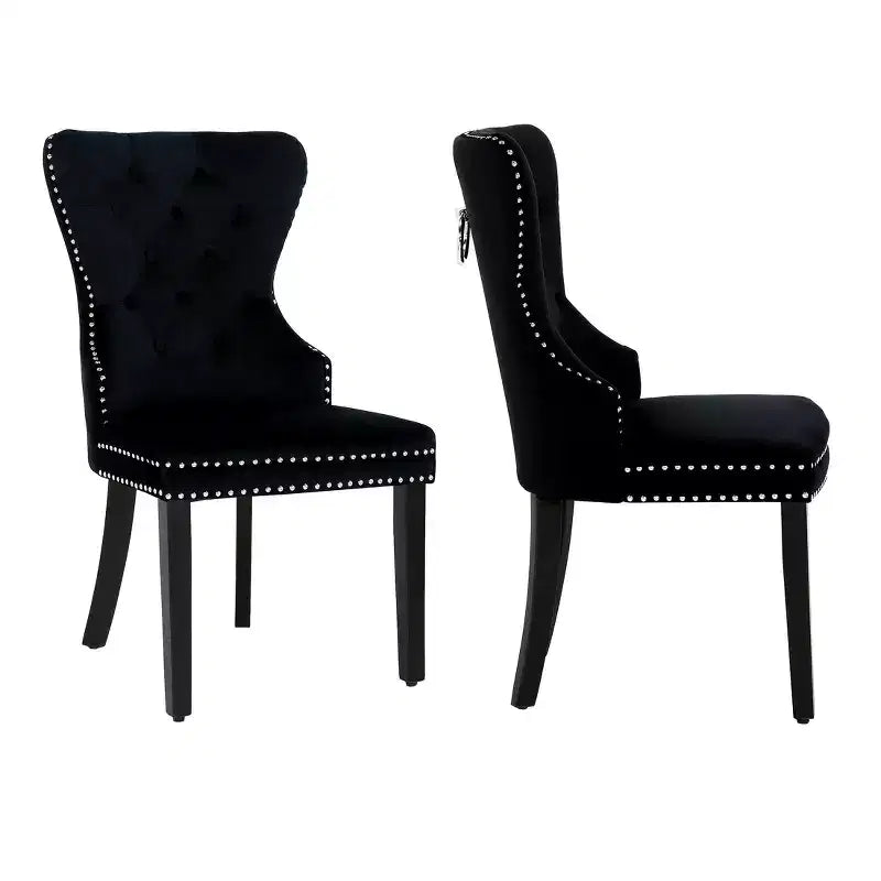 Chaises de salle à manger capitonnées en velours (lot de 2)