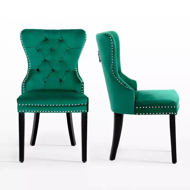 Chaises de salle à manger capitonnées en velours (lot de 2)