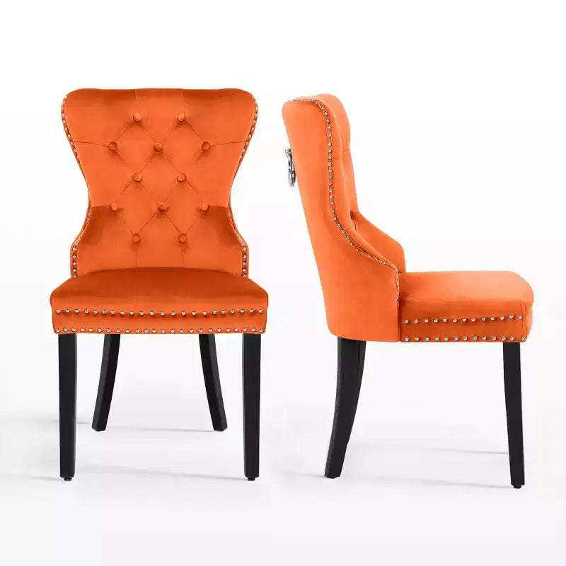 Chaises de salle à manger capitonnées en velours (lot de 2)