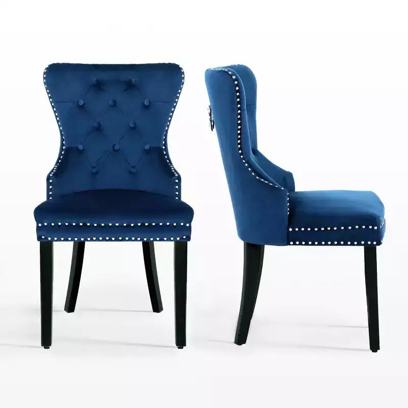 Chaises de salle à manger capitonnées en velours (lot de 2)