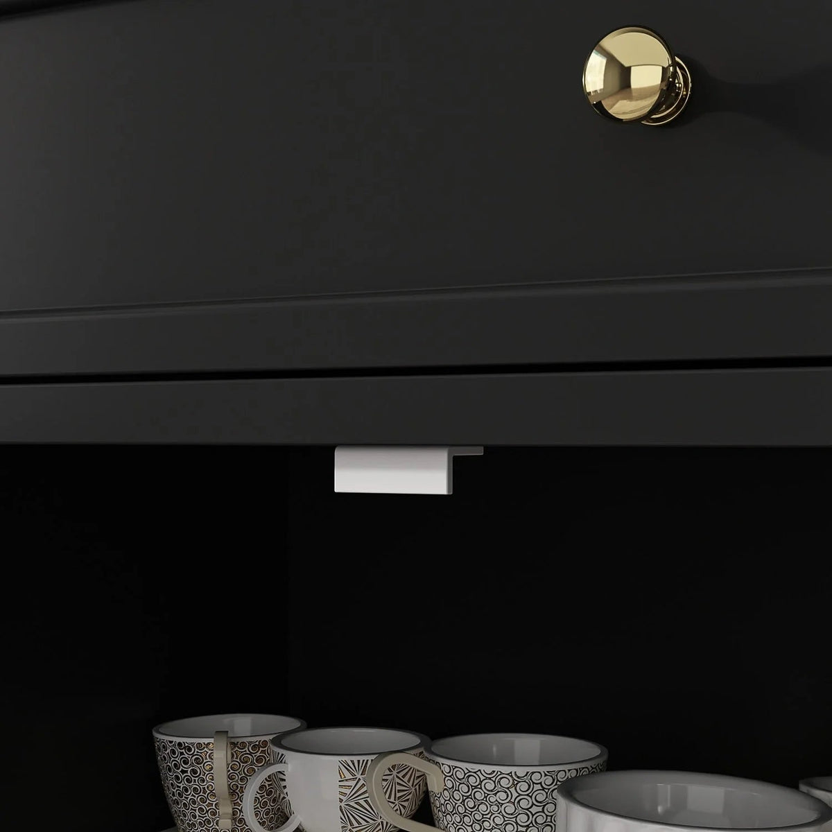Buffet bahut 150 cm blanc laqué moderne contemporain du milieu du siècle