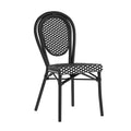 Chaise empilable de bistrot Thonet commerciale intérieure/extérieure Flash Furniture Lourdes, rotin synthétique et cadre en aluminium