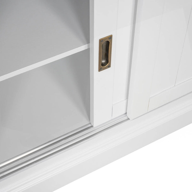 Étagère haute moderne avec éclairage LED et options de rangement polyvalentes