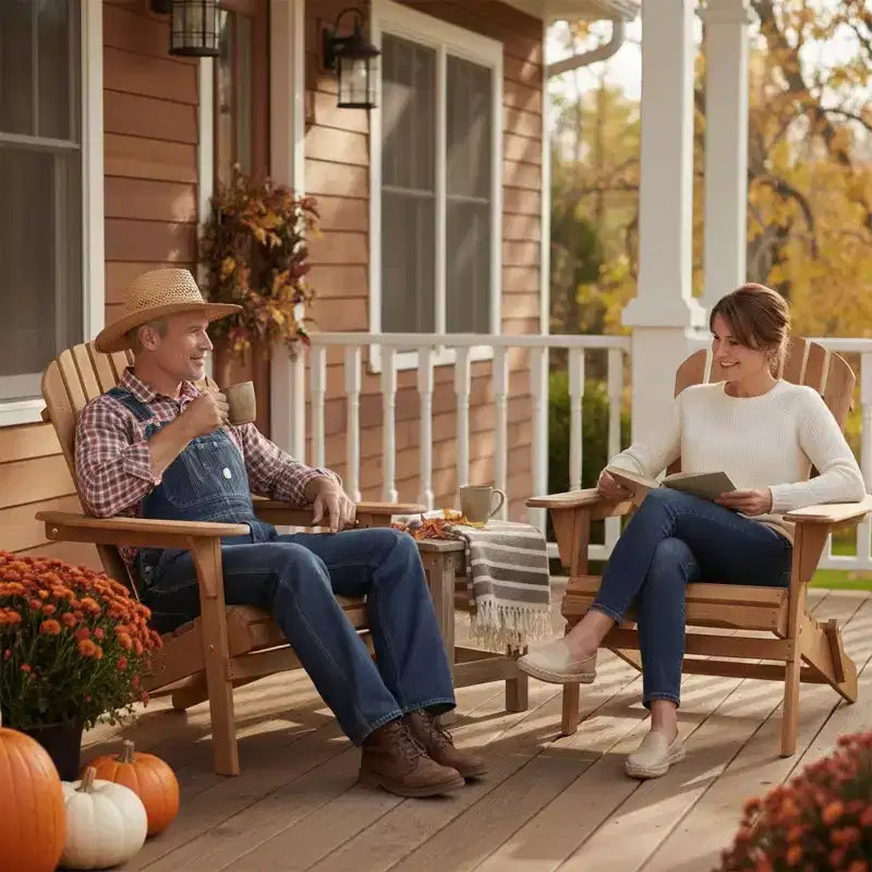 Lot de 2 chaises Adirondack pliables en bois avec dossier, chaise de patio en bois pour jardin et arrière-cour