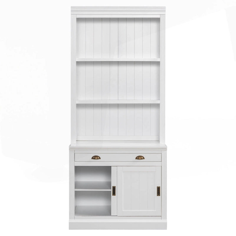 Étagère haute moderne avec éclairage LED et options de rangement polyvalentes