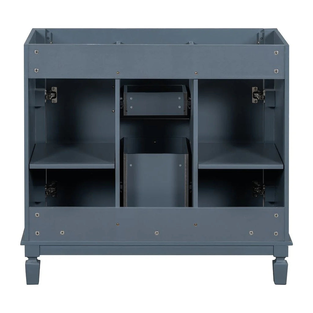 Meuble-lavabo de salle de bain moderne de 91 cm avec lavabo et armoire de toilette, 2 portes et 2 tiroirs