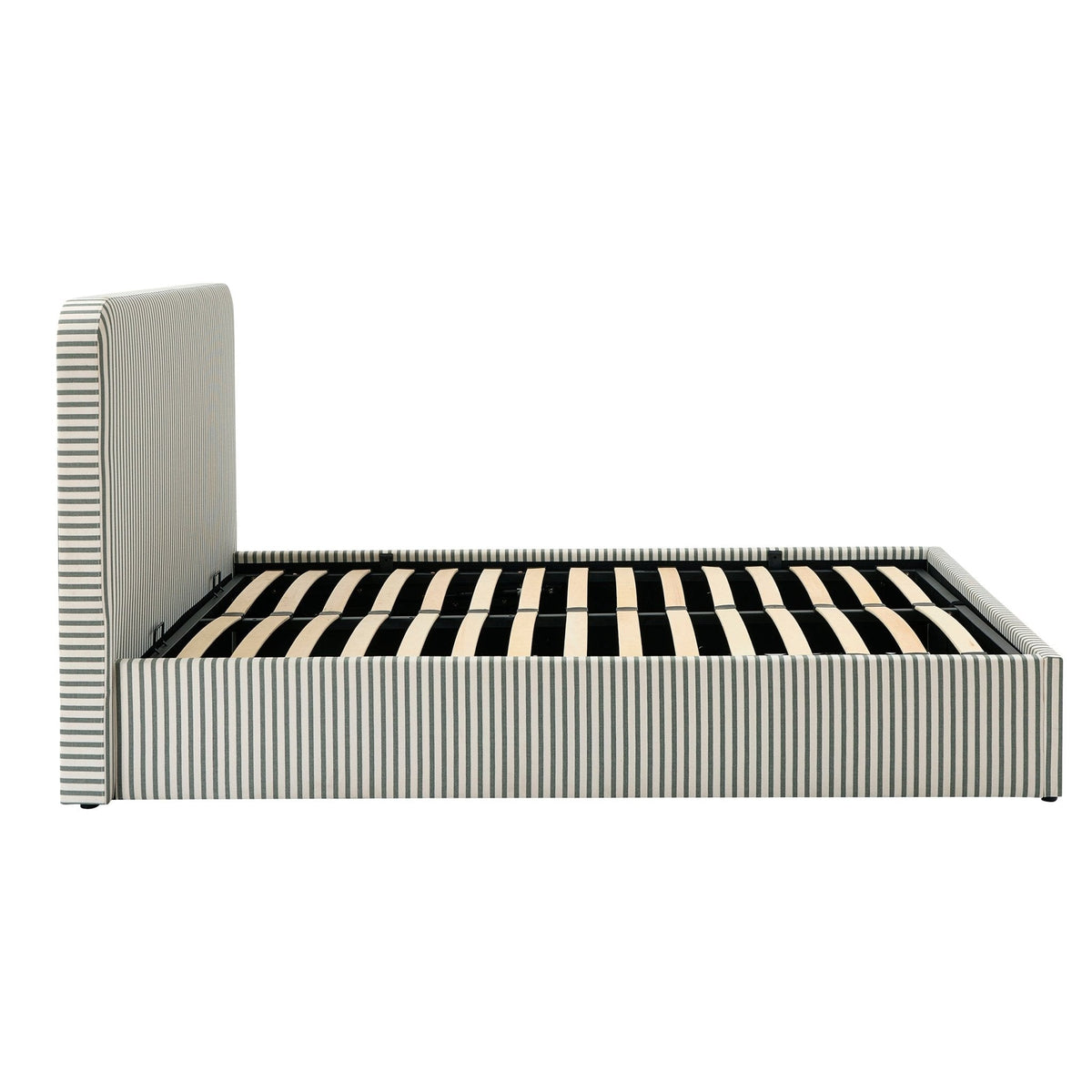 Lit de rangement - Rayures sauge