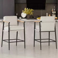 Tabourets de bar modernes Spruce&Spring avec accoudoirs et piètement en métal, lot de 2