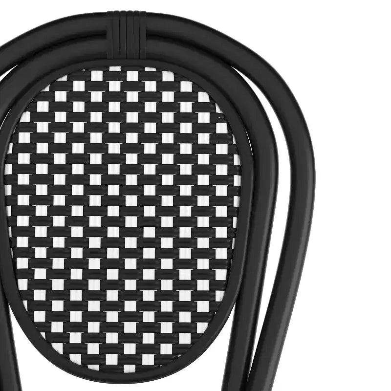 Chaise empilable de bistrot Thonet commerciale intérieure/extérieure Flash Furniture Lourdes, rotin synthétique et cadre en aluminium