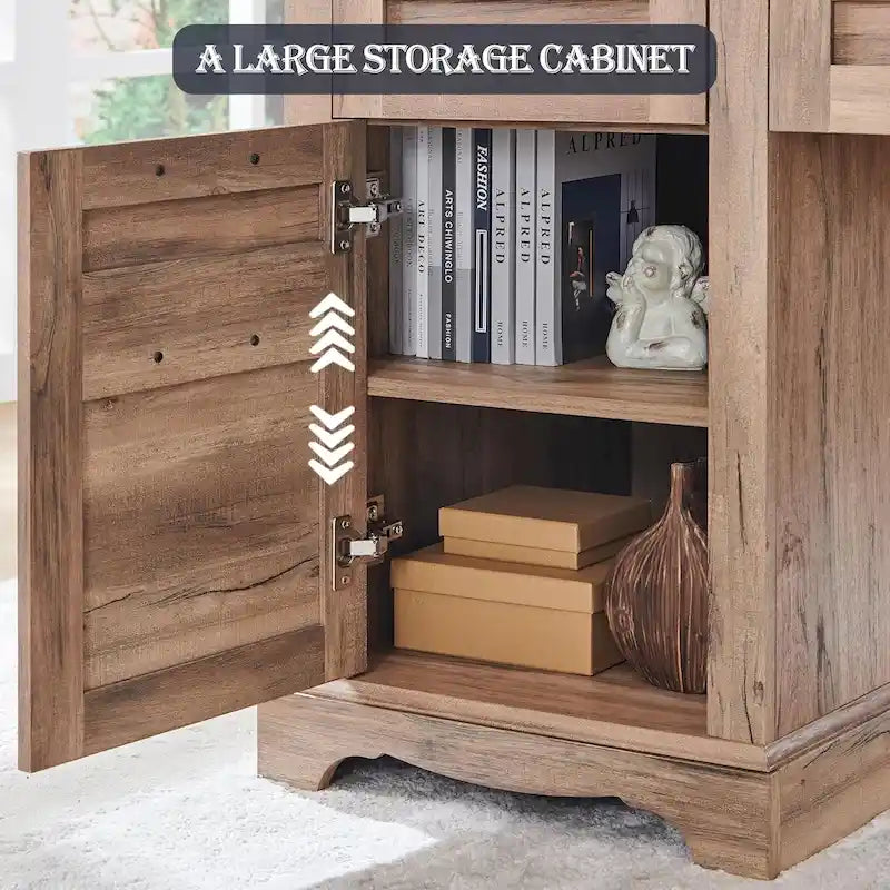 Bureau de direction en L style maison de campagne 60, bureau d'angle en bois, bureau d'ordinateur