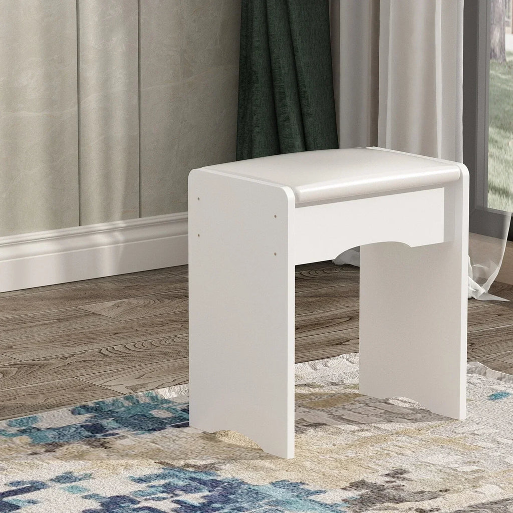 Coiffeuse avec miroir, éclairage LED et tabouret