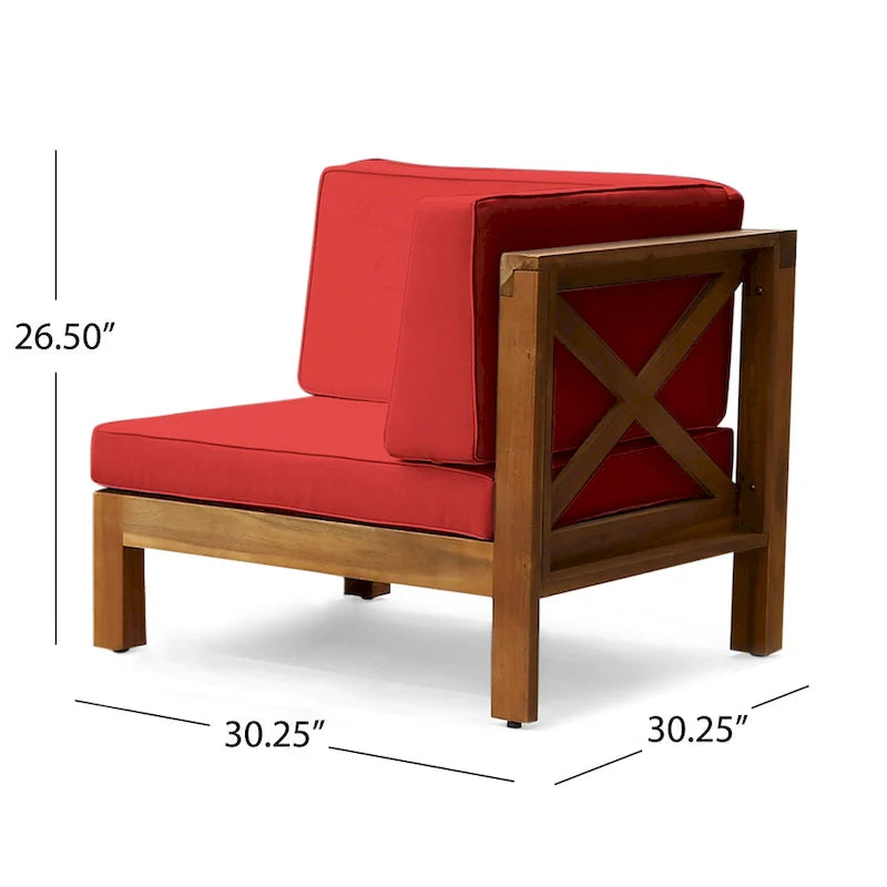 Ensemble de conversation d'extérieur Brava 6 pièces en bois d'acacia par Christopher Knight Home