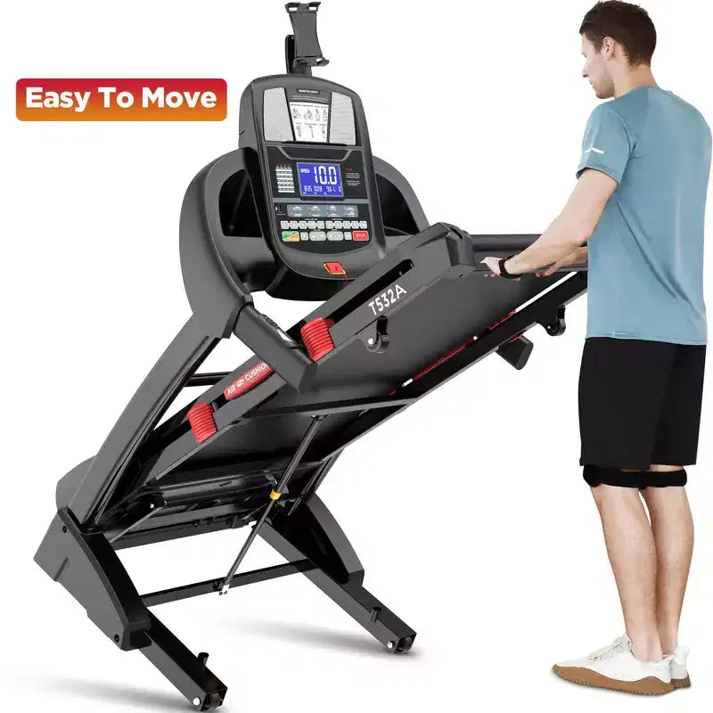 Déstockage Tapis de Course : Tapis de Course Électrique Portable avec Poignées, Inclinaison Automatique 20%, Moteur 4.5 CV, Application Bluetooth pour Maison/Bureau, Machine de Marche et Course