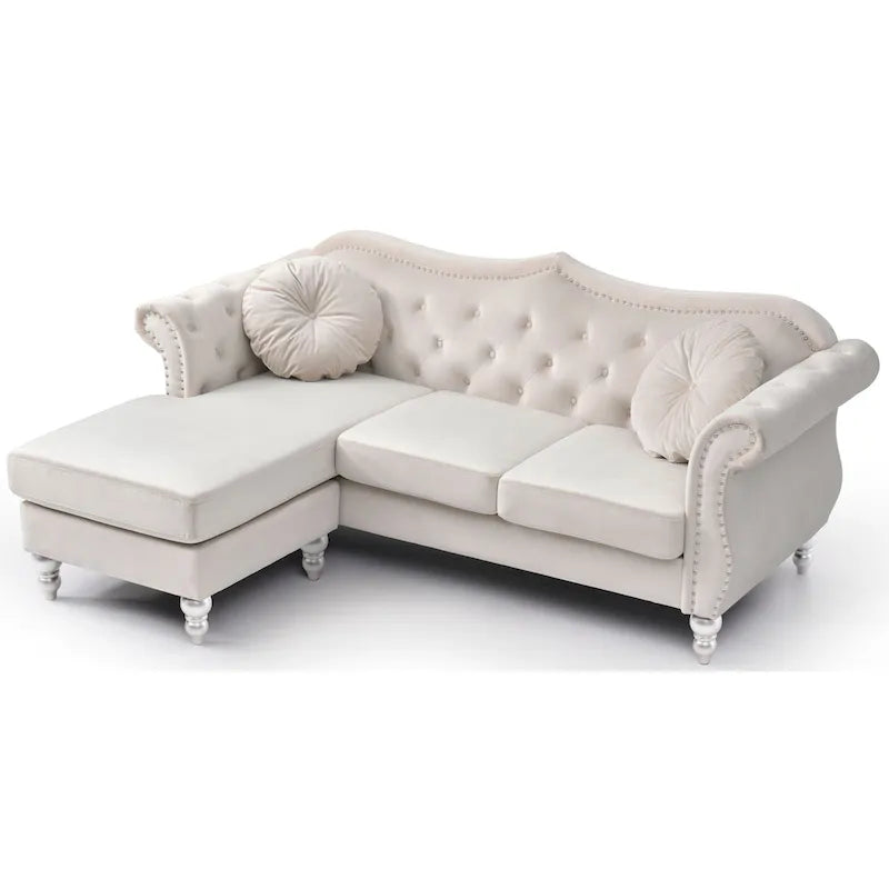 Canapé Hollywood Velvet avec méridienne réversible