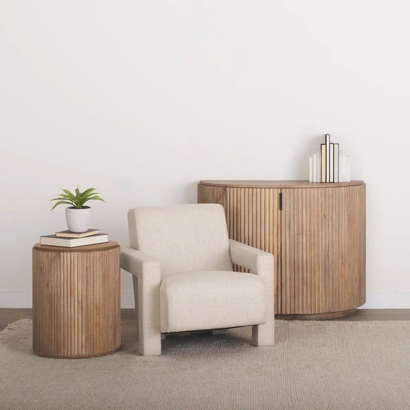 Meuble d'appoint en bois massif marron clair