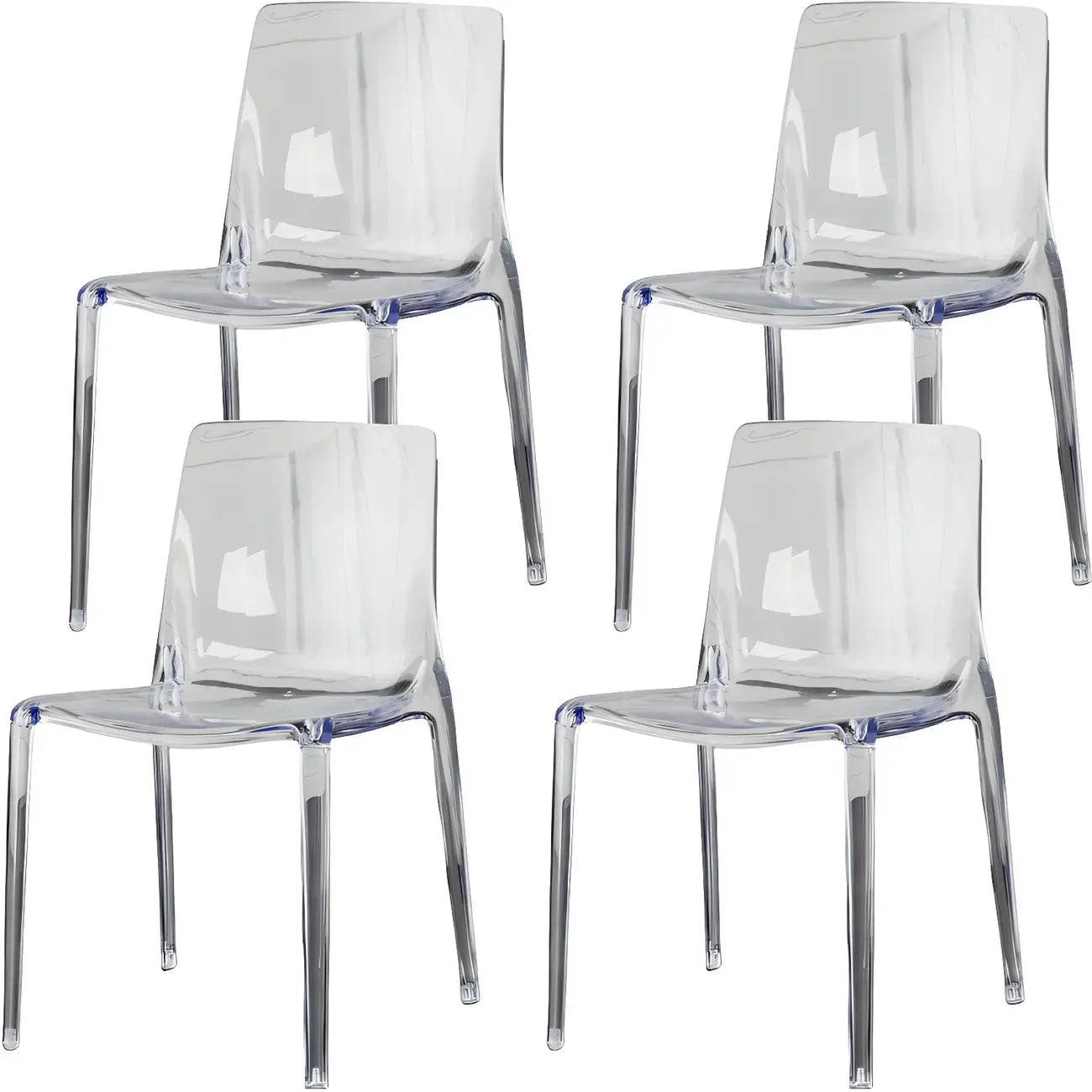Chaise de salle à manger sans accoudoirs à dossier bas en acrylique ambre