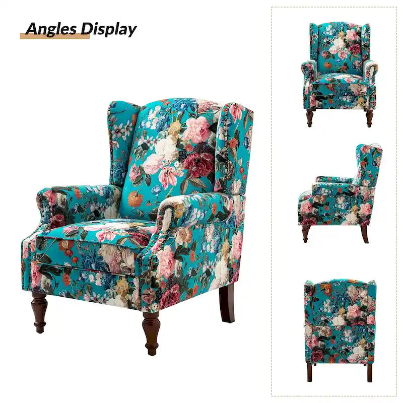 Fauteuil traditionnel à oreilles Gott avec pieds en bois massif par HULALA HOME