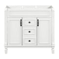 Meuble-lavabo de salle de bain moderne de 91 cm avec lavabo et armoire de toilette, 2 portes et 2 tiroirs