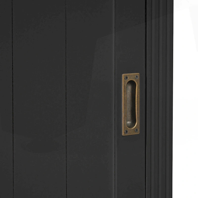 Étagère haute moderne avec éclairage LED et options de rangement polyvalentes