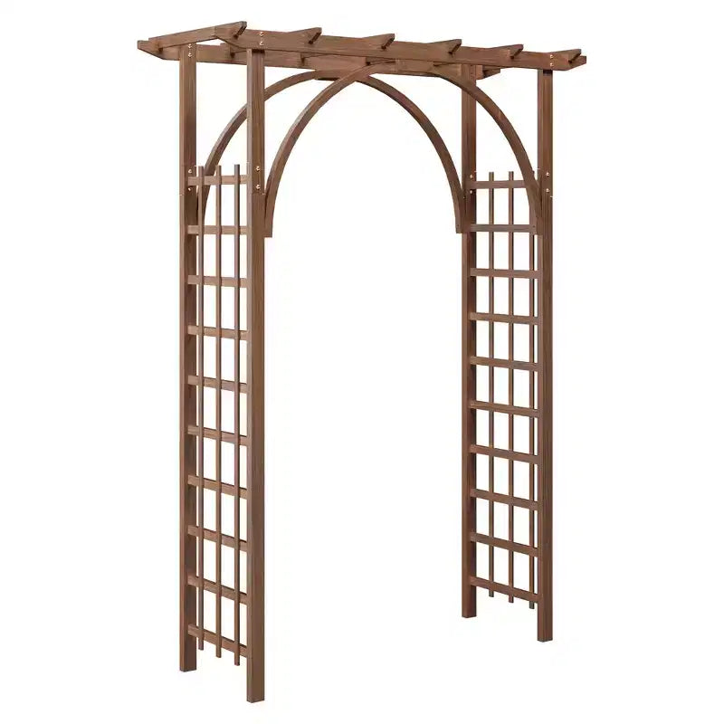 Treillis de jardin arqué en bois robuste 85 - Pergola extérieure pour plantes grimpantes, mariages/terrasse/pelouse/cour, montage facile