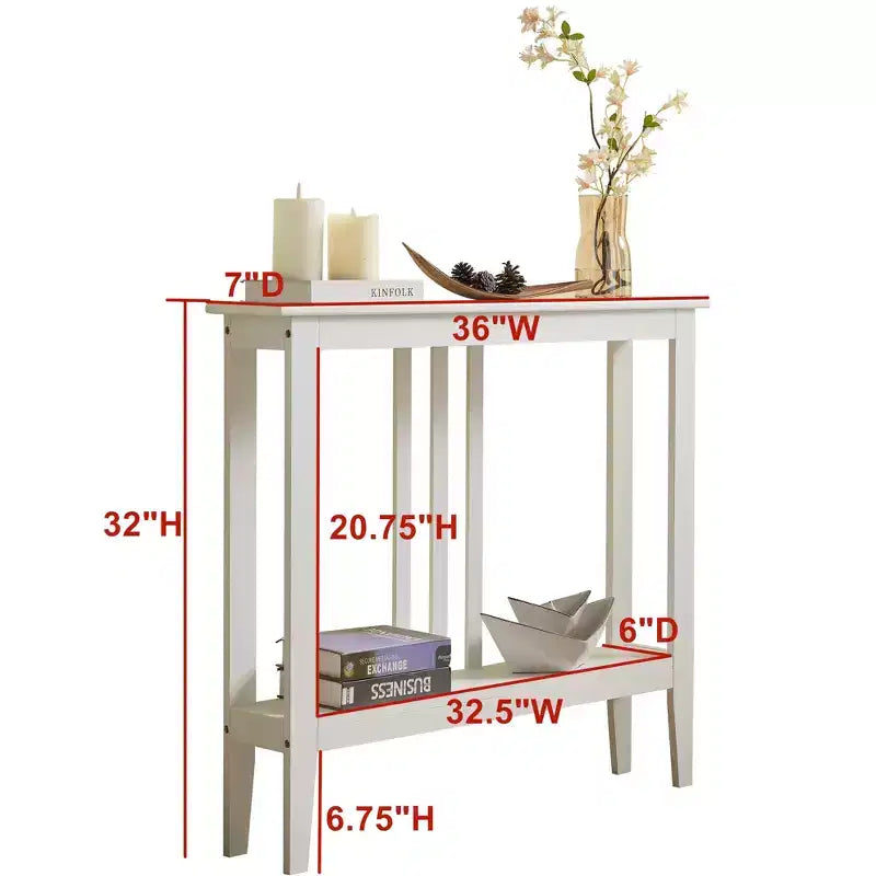 Console étroite avec étagères pour entrée, couloir ou salon