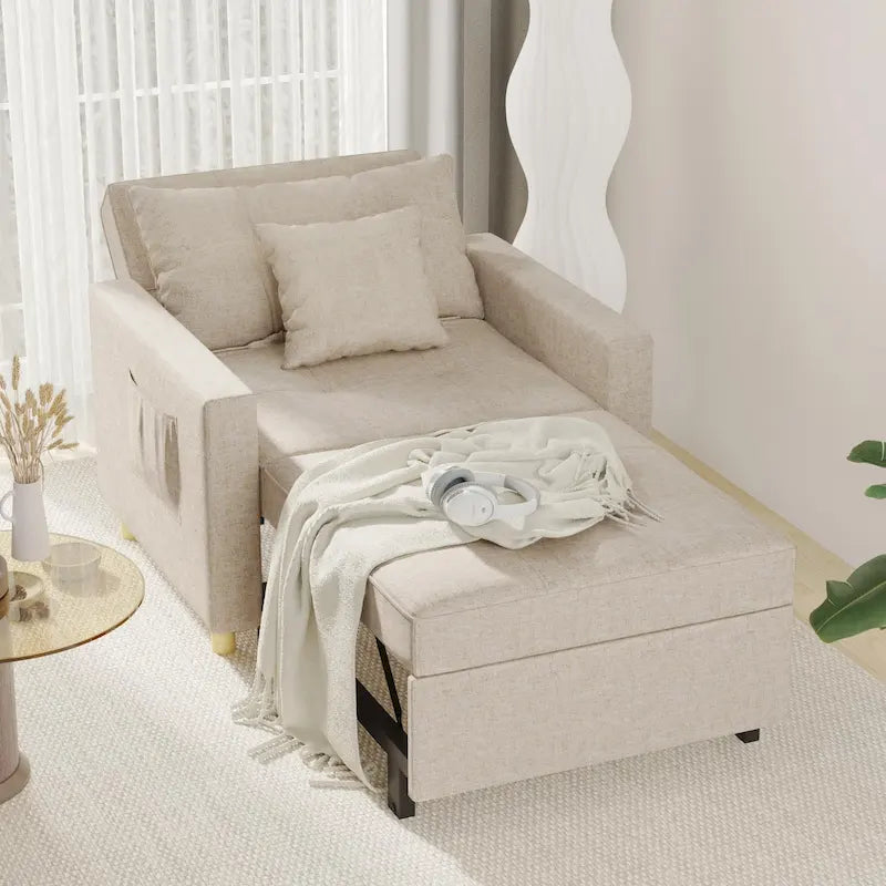 Fauteuil convertible 3-en-1, plusieurs coloris, une place