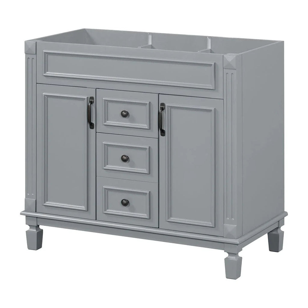 Meuble-lavabo de salle de bain moderne de 91 cm avec lavabo et armoire de toilette, 2 portes et 2 tiroirs